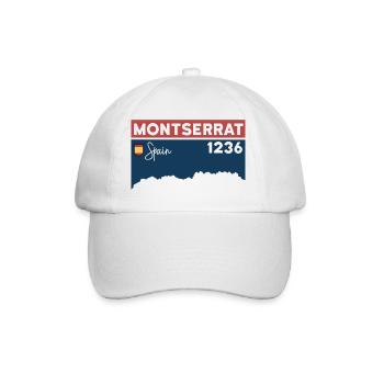 Montserrat Höhe Berg Wandern Barcelona Geschenk - Baseballkappe - Weiß/Weiß - Vorne