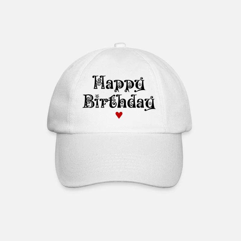 Geburtstag, Happy Birthday, Gratulation, Wünsche - Baseballkappe - Weiß/Weiß