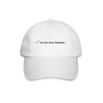 Ich bin kein Roboter - Baseballkappe - Weiß/Weiß - Vorne