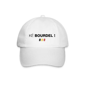Ké bourdel ! Quel bordel ! en wallon (Dark) - Casquette classique - blanc/blanc - Devant