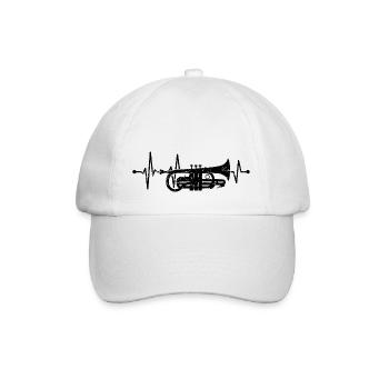 Cornet Heartbeat Cornetist Musicians Brass Music - Baseball Cap - white/white - Front
