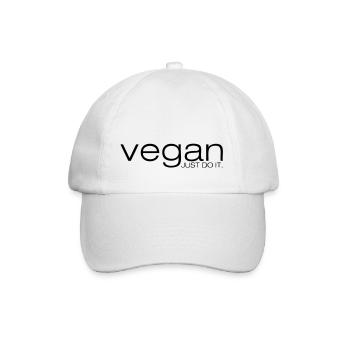 Vegan just do it - Baseballkappe - Weiß/Weiß - Vorne