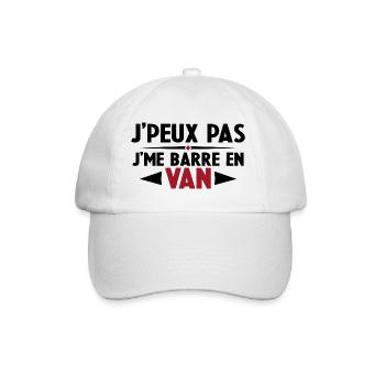 J'peux Pas J'me Barre en Van Cadeau Anniversaire - Casquette classique - blanc/blanc - Devant