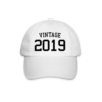 Jahrgang 2019 - 4 Jahre alt, Kinder zum 4. Geburtstag - Baseballkappe - Weiß/Weiß - Vorne