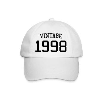 Vintage 1998 - 24 Years Old, 24th Birthday Gift - Baseball Cap - white/white - Front
