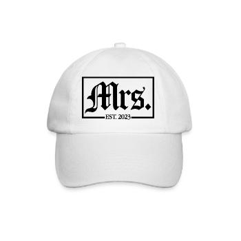 Mme Est. 2023 Fiançailles Mariage Douche nuptiale - Casquette classique - blanc/blanc - Devant
