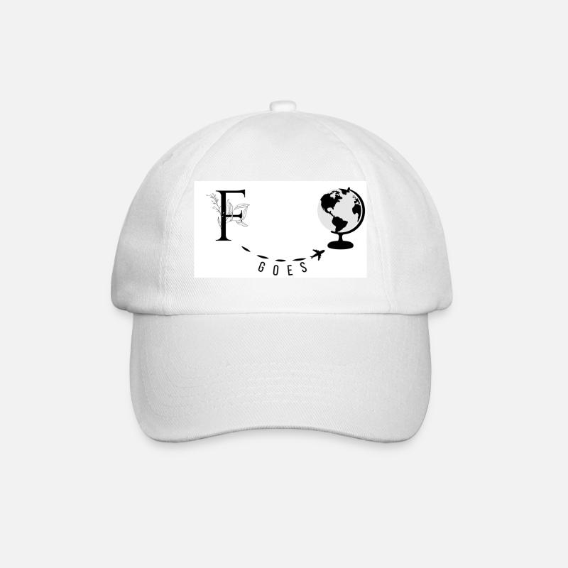 "F" Reise Print Personalisiert - Baseballkappe - Weiß/Weiß