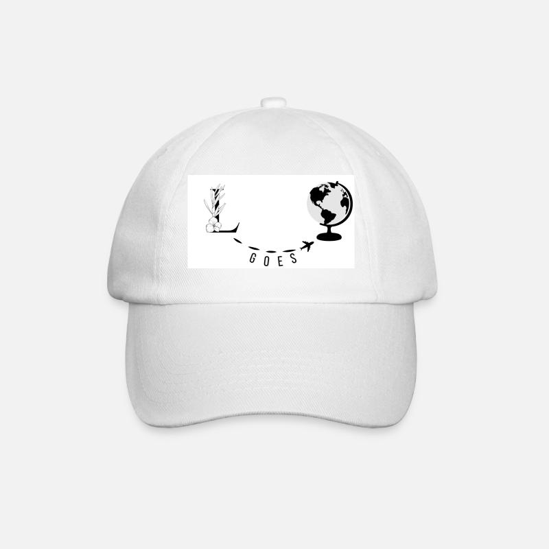 "L" Reise Print Personalisiert - Baseballkappe - Weiß/Weiß
