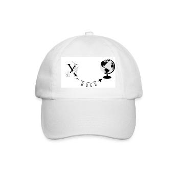 "X" Personalized Name Travel Print - Baseball Cap - white/white - Front
