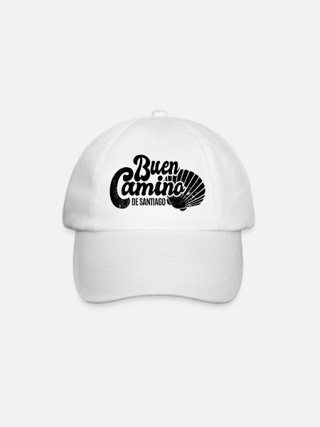 Buen Camino - Camino de Santiago - Peregrinación - Santiago - Gorra béisbol - blanco/blanco