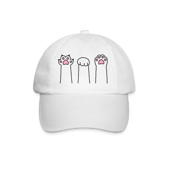 Scissors Stone Paper Cat Paw Game Cat Paws - Baseball Cap - white/white - Front