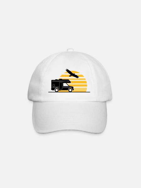 CAMPER BUS Camper Car Sun - Baseball Cap - white/white