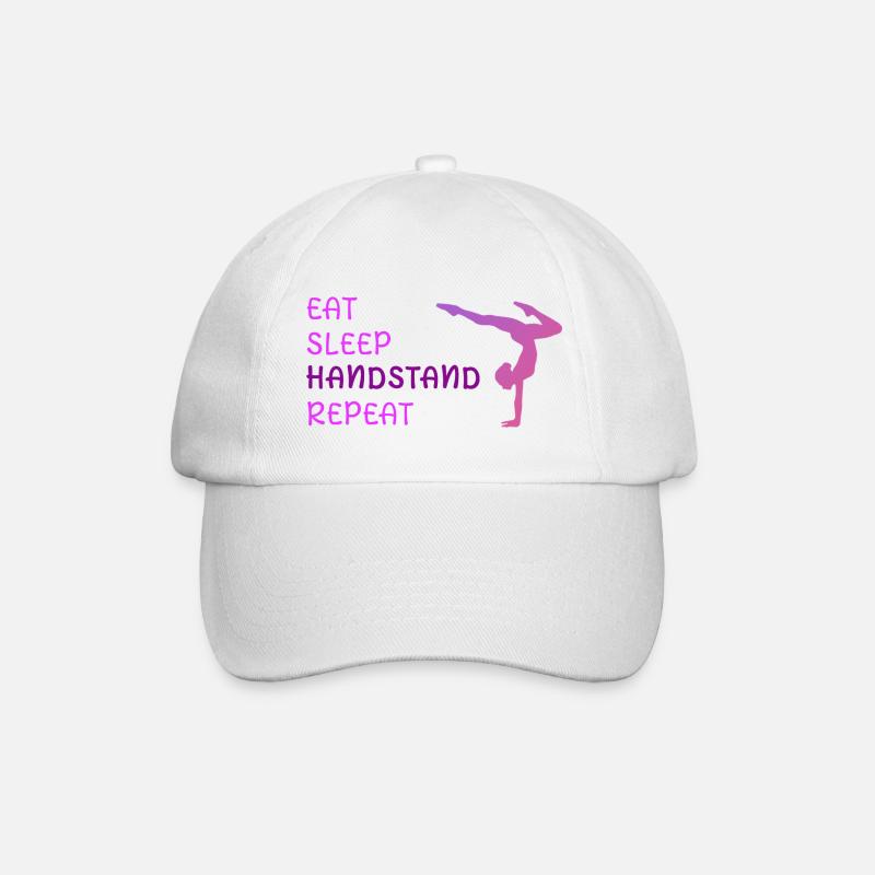 Eat Sleep Handstand Repeat - Baseballkappe - Weiß/Weiß