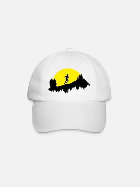 Trail running, course, coureur, homme - Casquette classique - blanc/blanc