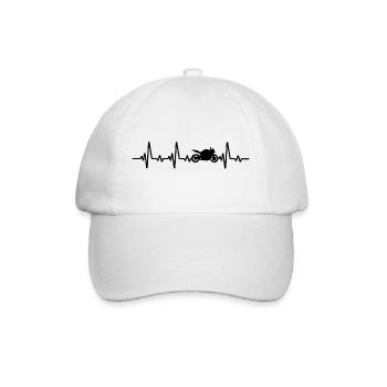 Motorcyclist heartbeat biker motorcycle - Baseball Cap - white/white - Front