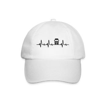 Truck Driver Heartbeat Truck Truck Truck Driver - Baseball Cap - white/white - Front