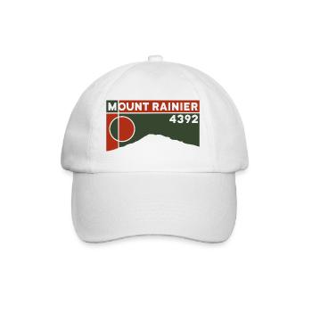 Mount Rainier Besteigen Vulkan Washington Geschenk - Baseballkappe - Weiß/Weiß - Vorne