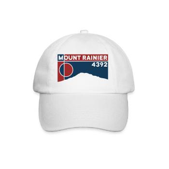 Mount Rainier Hiking Climb Keepsake Gift - Baseball Cap - white/white - Front