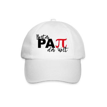Bester Papi der Welt Wortspiel Kreiszahl Pi Mathe - Baseballkappe - Weiß/Weiß - Vorne