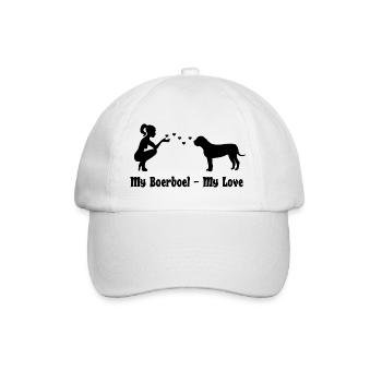 Boerboel mit Frau - Baseballkappe - Weiß/Weiß - Vorne