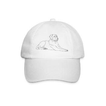 Labrador liegend - Baseballkappe - Weiß/Weiß - Vorne