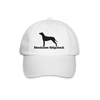 Rhodesian Ridgeback Silhouette - Baseballkappe - Weiß/Weiß - Vorne