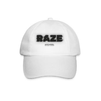 Black And White Modern Typographic Raze - Baseballkappe - Weiß/Weiß - Vorne