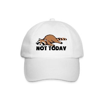 Not today - Tired and lazy - Raccoon - Baseball Cap - white/white - Front