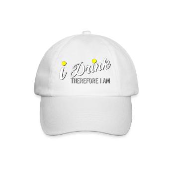 Ich trinke, also bin ich - Baseballkappe - Weiß/Weiß - Vorne