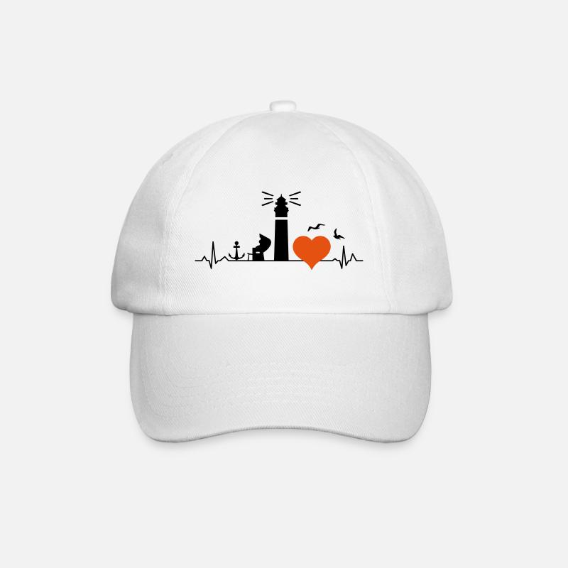 PHARE panier de plage mer côte coeur amour - Casquette classique - blanc/blanc