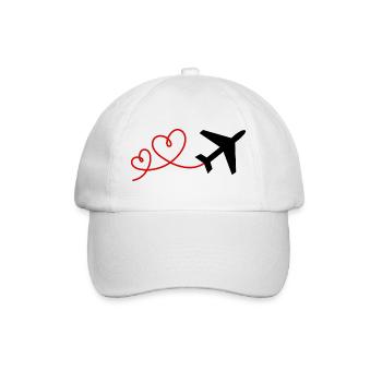 Flyers with a heart Vacation Flying Travel Airplane - Baseball Cap - white/white - Front