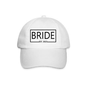 Bride Est. 2023 Engagement Bridal Shower Wedding - Baseball Cap - white/white - Front