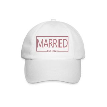 Marié Est. 2023 - Cadeau de mariage hommes et femmes - Casquette classique - blanc/blanc - Devant