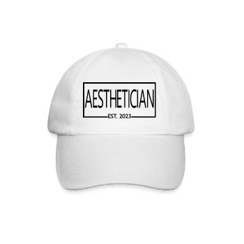 Ästhetikerin Est. 2023 - Diplom-Kosmetikerin - Baseballkappe - Weiß/Weiß - Vorne