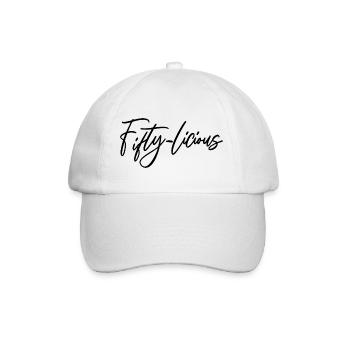 Fifty-Licious Funny 50th Birthday Party Men Women - Baseball Cap - white/white - Front