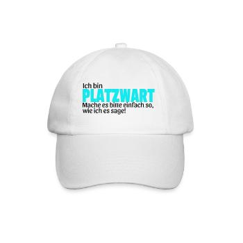 Platzwart Geschenk Idee Spruch lustig Fußball - Baseballkappe - Weiß/Weiß - Vorne