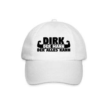 Der Mann Der Alles kann Dirk - Baseballkappe - Weiß/Weiß - Vorne