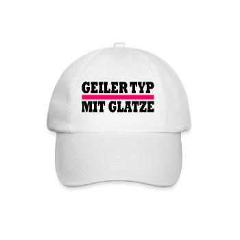 geiler typ mit glatze - Baseballkappe - Weiß/Weiß - Vorne