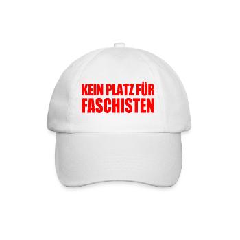 kein platz für faschisten - Baseballkappe - Weiß/Weiß - Vorne