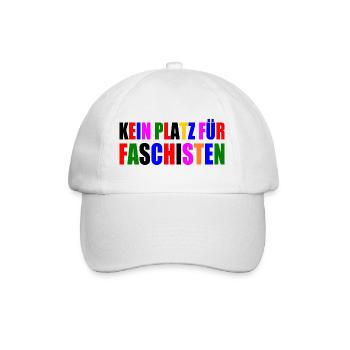 No place for fascists - Baseball Cap - white/white - Front