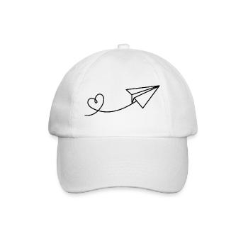 Avion en papier papier aviateur coeur voyage vacances - Casquette classique - blanc/blanc - Devant