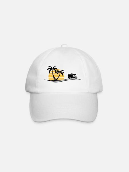 CAMPER BUS VAN Travel Palms South - Baseball Cap - white/white