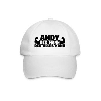 Der Mann Der Alles kann Andy - Baseballkappe - Weiß/Weiß - Vorne