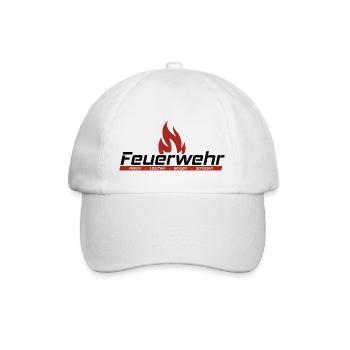 Feuerwehr - Retten, Löschen, Bergen, Schützen - Baseballkappe - Weiß/Weiß - Vorne