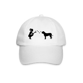 Boerboel mit Frau - Baseballkappe - Weiß/Weiß - Vorne