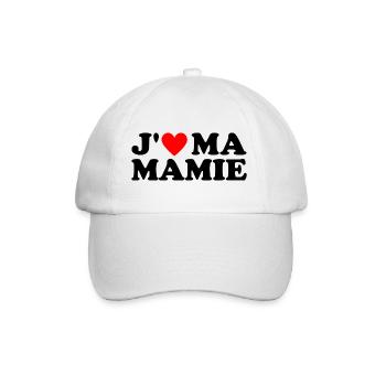 J' aime ma mamie cadeau grand-mère coeur rouge - Casquette classique - blanc/blanc - Devant