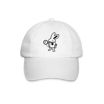 Kaninchen + Uhr - Line - Baseballkappe - Weiß/Weiß - Vorne