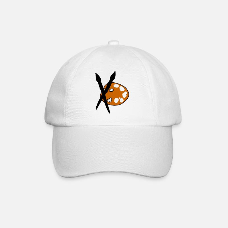 Artist - Painter - Brushes - Baseball Cap - white/white