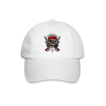 Skull pirate mft - Baseballkappe - Weiß/Weiß - Vorne