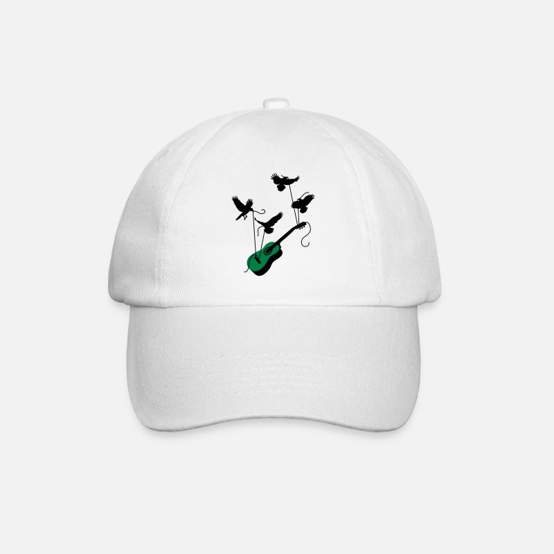 Vögel mit Gitarre - Baseballkappe - Weiß/Weiß